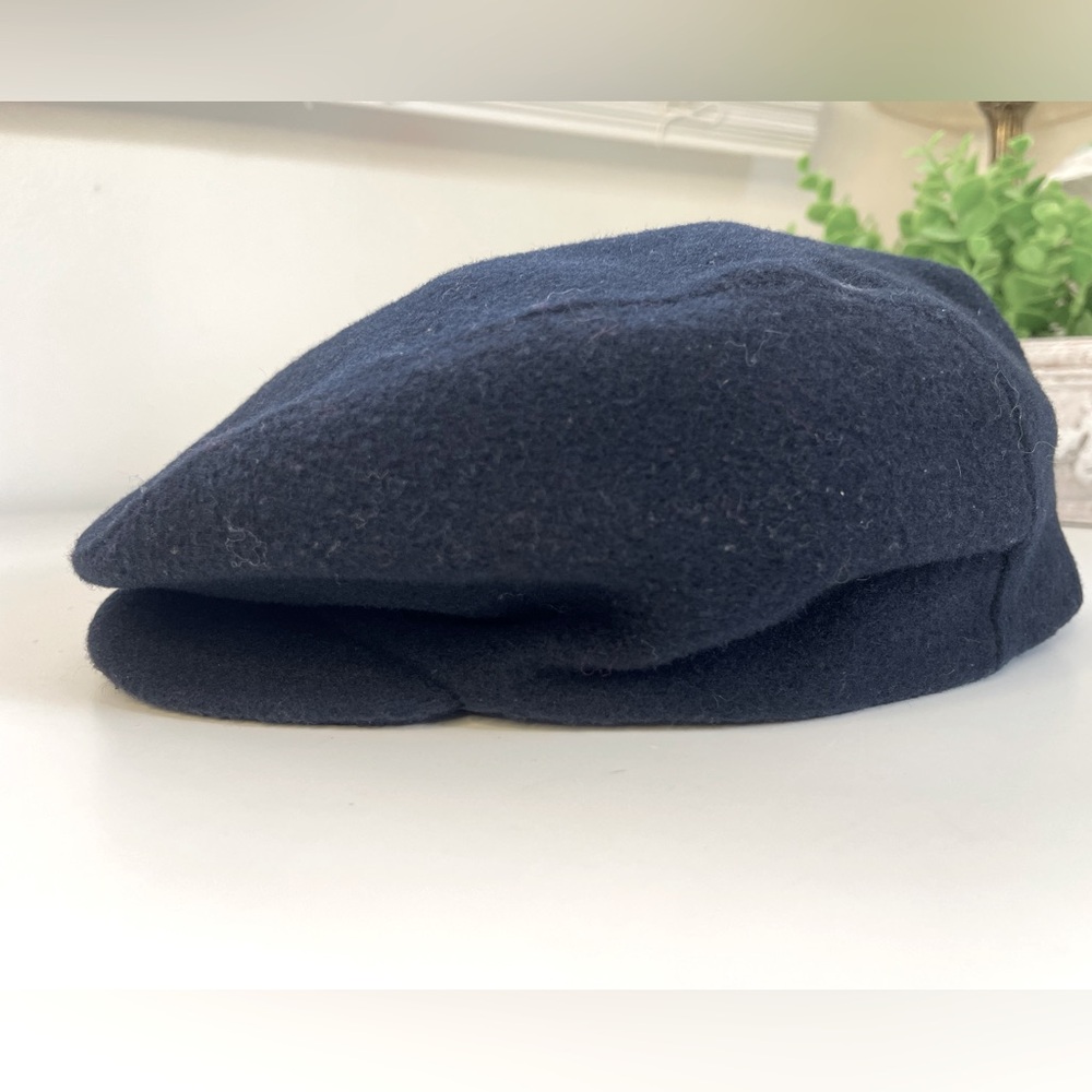 Crown Cap Navy Wool Blend Ivy Cap English Countryside Dark Academia Size XL